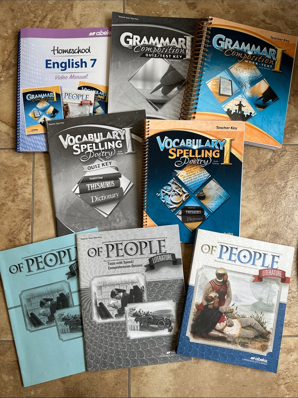 Abeka English 7 Homeschool Curriculum Bundle - 8 Books - Like New / NO Writing